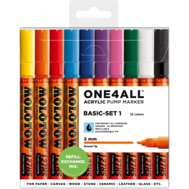 Permanentmarker One4All 127 HS nachfüllbar 2mm sortiert VE=10 Stück Permanentmarker One4All 127 HS nachfüllbar 2mm sortiert VE=10 Stück - Bild-Darstellung des Produktes 1