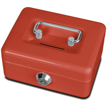 Geldkassette mit Münzeinwurf 12,5x9,5x6,0 cm rot Geldkassette mit Münzeinwurf 12,5x9,5x6,0 cm rot - Bild-Darstellung des Produktes 1
