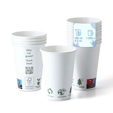 Greenbox EcoUp© Automaten Pappbecher, 180 ml 1 Karton = 20 Packungen à 50 Stück - Bild-Darstellung des Produktes 1