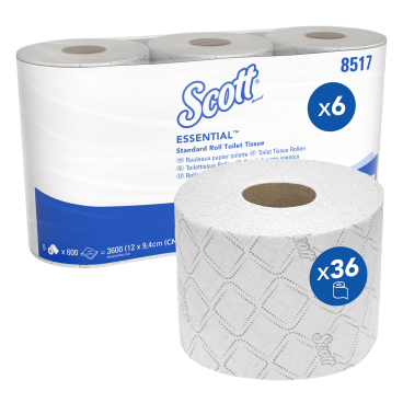 SCOTT® Essential™ 600 Toilet Tissue Toilettenpapier 1 Paket = 6 x 6 Rollen à 600 Blatt - Bild-Darstellung des Produktes 1