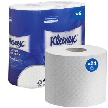 KLEENEX® Toilettenpapier Rollen, 4-lagig, weiß 1 Paket = 6 Packungen à 4 x 160 Blatt - Bild-Darstellung des Produktes 1