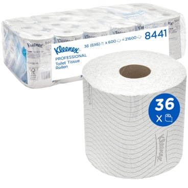 KLEENEX® 600 Toilet Tissue Rollen Toilettenpapier, 2-lagig 1 Paket = 6 x 6 Rollen á 600 Blatt - Bild-Darstellung des Produktes 1
