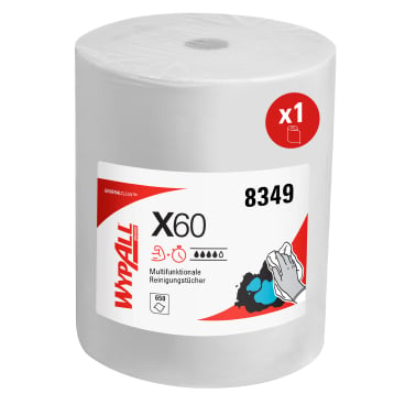 WypAll® X60 Reinigungstücher, 1-lagig, weiß 1 Paket = 1 Rolle à 652 Abrisse - Bild-Darstellung des Produktes 1