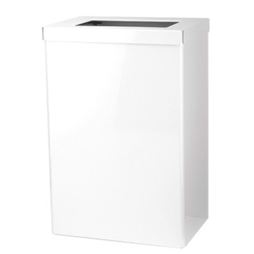 SanTRAL® EBU 50 Abfallbox, 50 Liter Edelstahl, pulverbeschichtet, weiß, P - Bild-Darstellung des Produktes 1