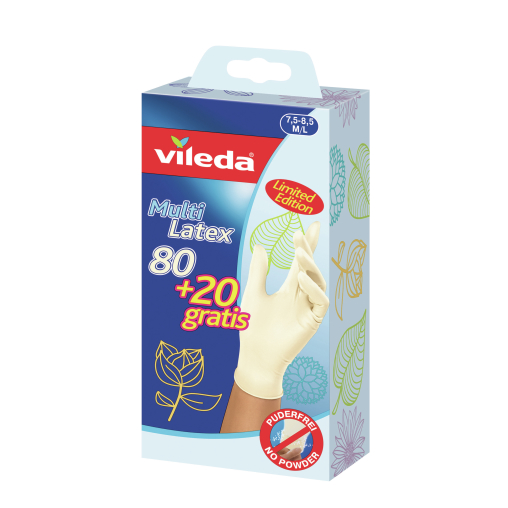 Vileda Design Edition Multi Latex Einmalhandschuhe 80+20