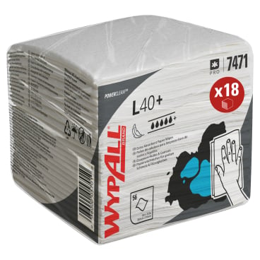 WypAll® L40 Wischtücher, 1-lagig, weiß 1 Palette = 24 Kartons à 18 Packungen - Bild-Darstellung des Produktes 1