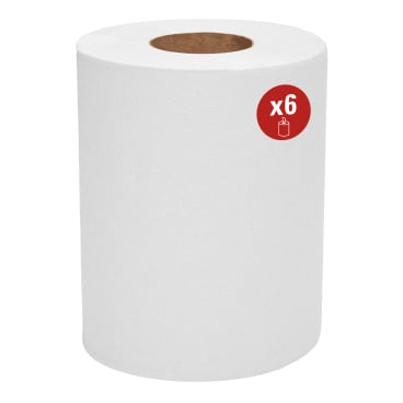 WYPALL® Reinigungstücher L10, mit Zentralentnahme, weiß 1 Paket = 6 Rollen à 390 Tücher - Bild-Darstellung des Produktes 1