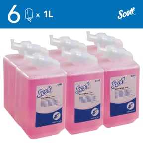 Scott Control Schaum-Seife 6342 – 6x1 L, Unparfümiert, Farblos, Für Häufiges Händewaschen, Mit 2500 Portionen Pro Liter Scott Control Schaum-Seife 6342 – 6x1 L, Unparfümiert, Farblos, Für Häufiges Händewaschen, Mit 2500 Portionen Pro Liter