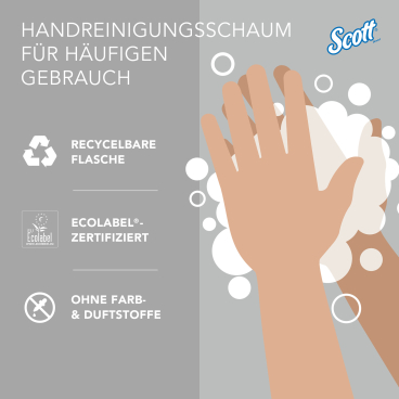 Scott Control Schuimhandzeep voor veelvuldig gebruik 6345 – ongeparfumeerde schuimhandzeep – 4 x 1,2 liter, navulverpakking kleurloze handreiniger