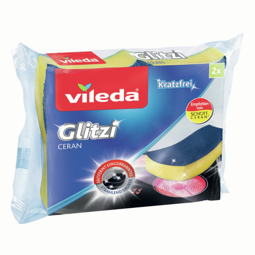 Vileda Glitzi Scheuerschwamm für Glaskeramikkochflächen