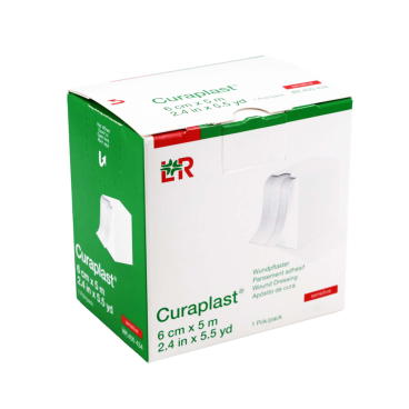 Curaplast® sensitive Wundschnellverband, weiß, 5 m Rolle 1 Rolle, Maße: 6 cm x 5 m - Bild-Darstellung des Produktes 1