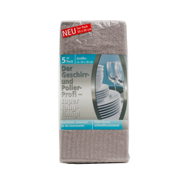Gözze Polier- und Gerschirrtücher, 30 x 30 cm 1 Packung = 5 Stück, rauch - Bild-Darstellung des Produktes 1