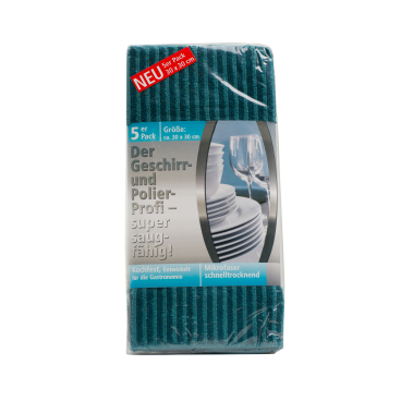Gözze Polier- und Gerschirrtücher, 30 x 30 cm 1 Packung = 5 Stück, petrol - Bild-Darstellung des Produktes 1