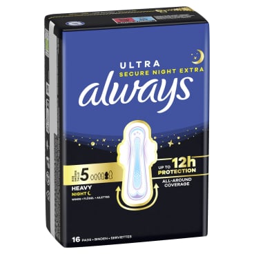 Always Ultra Secure Night Extra Damenbinden, Größe 5 1 Karton = 4 Packungen à 16 Stück - Bild-Darstellung des Produktes 1