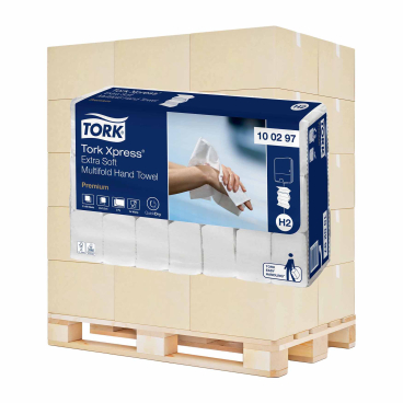 Tork Xpress® Papierhandtücher H2 Premium, 21 x 34 cm, 2-lagig 1 Palette = 32 Karton á 2.100 Tücher - Bild-Darstellung des Produktes 1