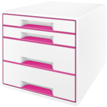 Schubladenbox Wow Cube 4 Schubladen PS perlweiß/pink Schubladenbox Wow Cube 4 Schubladen PS perlweiß/pink - Bild-Darstellung des Produktes 1