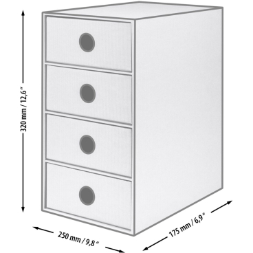 Schubladenbox Taupe 4 Schübe (BxHxT): 17,5x32x25cm Schubladenbox Taupe 4 Schübe (BxHxT): 17,5x32x25cm - Bild-Darstellung des Produktes 1