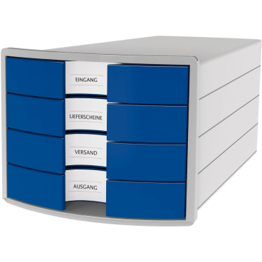 Schubladenbox Impuls A4/C4 4 geschlossene Schubladen blau Schubladenbox Impuls A4/C4 4 geschlossene Schubladen blau - Bild-Darstellung des Produktes 1