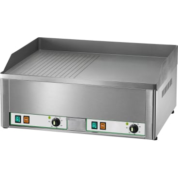 KBS Elektro-Grillplatte Grillfläche glatt/gerillt 2 Heizzonen 1/2 glatt + 1/2 gerillt 6kW 2 Heizzonen - Bild-Darstellung des Produktes 1