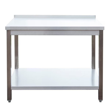 Arbeitstisch mit Grundboden Edelstahl Edelstahltisch 1400x700x850mm & Aufkantung mit Aufkantung | mit Grundboden - Bild-Darstellung des Produktes 1