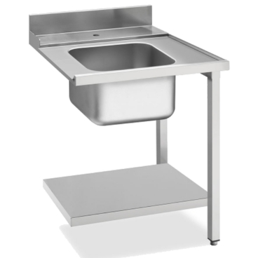 KBS Zulauftisch Becken links, Breite 70cm, Grundboden und Aufkantung B 700 mm x T 715 mm x H 850 mm - Bild-Darstellung des Produktes 1
