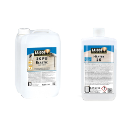 SAICOS COLOUR GmbH SAICOS 2K PU Elastic Oberflächen Versiegelung + 2K Zusatz Härter , Versiegelungsset zur Sanierung und Neubeschichtung , 1 Set 9600