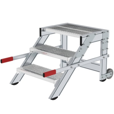 MUNK Arbeitspodest fahrbar Stahl-Gitterrost 600mm Stufenbreite 3 Stufen 1 Stück - Bild-Darstellung des Produktes 1