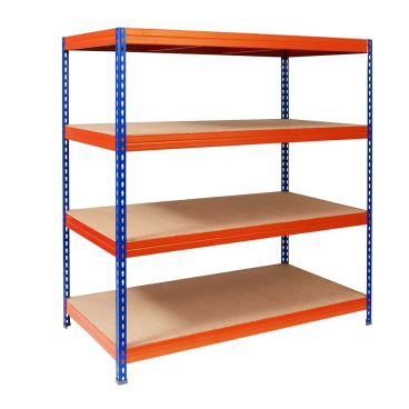 Floordirekt Weitspannregal – Traglast bis 1600 kg, für Keller & Werkstatt – Blau-Orange 200 x 180 x 60 cm Blau-Orange 200 x 180 x 60 cm - Bild-Darstellung des Produktes 1