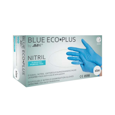 BLUE ECO-PLUS Nitrilhandschuhe, puderfrei, blau 1 Packung = 100 Stück, Größe XXL - Bild-Darstellung des Produktes 1