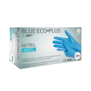 BLUE ECO-PLUS Nitrilhandschuhe, puderfrei, blau 1 Karton = 10 Packungen à 100 Stück, Größe XXL - Bild-Darstellung des Produktes 1