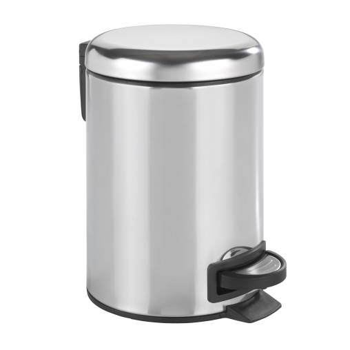WENKO Leman Kosmetik Treteimer, Edelstahl, glänzend, 3 Liter