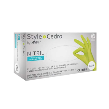 Style Cedro Nitrilhandschuhe, puderfrei, grün 1 Packung = 100 Stück, Größe XS - Bild-Darstellung des Produktes 1