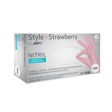Style Strawberry Nitrilhandschuhe, puderfrei, rosa 1 Packung = 100 Stück, Größe XS - Bild-Darstellung des Produktes 1