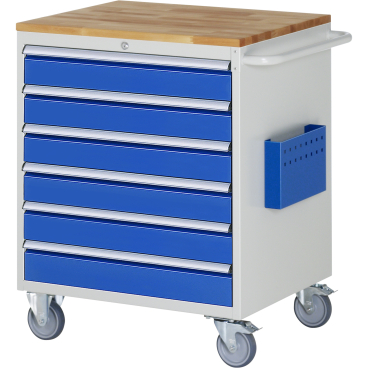 Montagewagen 770x650x975mm 6xSchub-TA Top 25mm lichtgrau/enzianblau Montagewagen 770x650x975mm 6xSchub-TA Top 25mm lichtgrau/enzianblau - Bild-Darstellung des Produktes 1