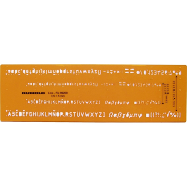 Schriftschablone - Schrifthöhe 0,35 mm und 0,5 mm. Schriftschablone - Schrifthöhe 0,35 mm und 0,5 mm. - Bild-Darstellung des Produktes 1