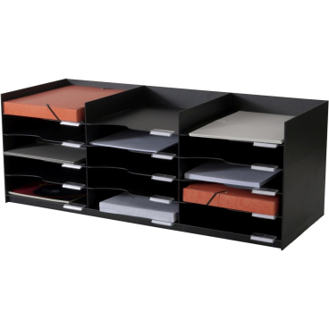 Formularbox stapelbar HxTxB 31,3x32,7x75,5cm 15 Fächer PS (Polystyrol) schwarz Formularbox stapelbar HxTxB 31,3x32,7x75,5cm 15 Fächer PS (Polystyrol) schwarz - Bild-Darstellung des Produktes 1