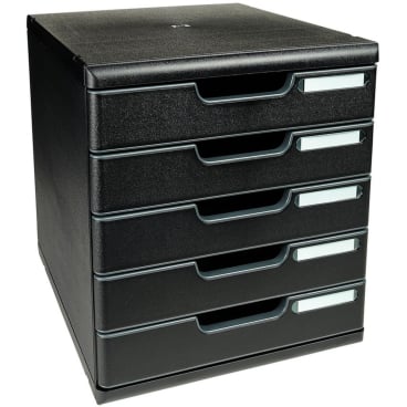 Schubladenbox Modulo A4 5 Fächer EcoBlack Schwarz Schubladenbox Modulo A4 5 Fächer EcoBlack Schwarz - Bild-Darstellung des Produktes 1