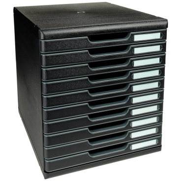 Schubladenbox Modulo A4 10 Fächer EcoBlack Schwarz Schubladenbox Modulo A4 10 Fächer EcoBlack Schwarz - Bild-Darstellung des Produktes 1