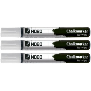 Kreidemarker Rundspitze 3 Stück weiß Kreidemarker Rundspitze 3 Stück weiß - Bild-Darstellung des Produktes 1