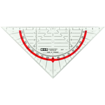Geometrie-Dreieck 17cm glasklar rot hinterlegt Geometrie-Dreieck 17cm glasklar rot hinterlegt - Bild-Darstellung des Produktes 1