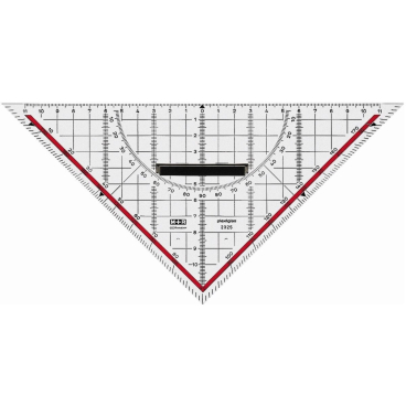Geometrie-Dreieck 23cm Acrylglas glasklar rot hinterlegt Geometrie-Dreieck 23cm Acrylglas glasklar rot hinterlegt - Bild-Darstellung des Produktes 1