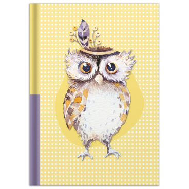 Notizbuch Eule - A5 Hardcover 96 Blatt dotted. Notizbuch Eule - A5 Hardcover 96 Blatt dotted. - Bild-Darstellung des Produktes 1
