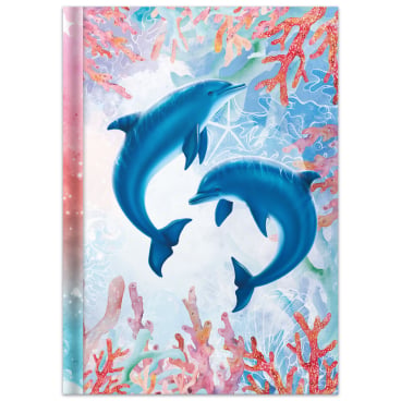 Notizbuch Delfine - A4 Hardcover 96 Blatt blanko. Notizbuch Delfine - A4 Hardcover 96 Blatt blanko. - Bild-Darstellung des Produktes 1