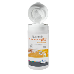Alfred Becht GmbH Bechtofix plus Desinfektionstücher, Vorgetränkte kleine Desinfektionstücher zur Desinfektion und Reinigung, 1 Spenderdose = 100 Tücher 548.100L