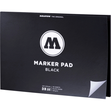 Qualtitätszeichenblock Marker Pad A4 black quer 140 g/qm 30 Blatt Qualtitätszeichenblock Marker Pad A4 black quer 140 g/qm 30 Blatt - Bild-Darstellung des Produktes 1