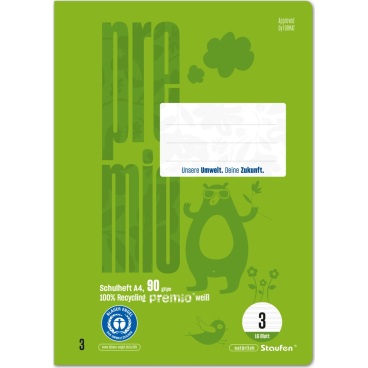 Schulheft Green A4 21 Doppellinien Lineatur 3 16 Blatt Schulheft Green A4 21 Doppellinien Lineatur 3 16 Blatt - Bild-Darstellung des Produktes 1