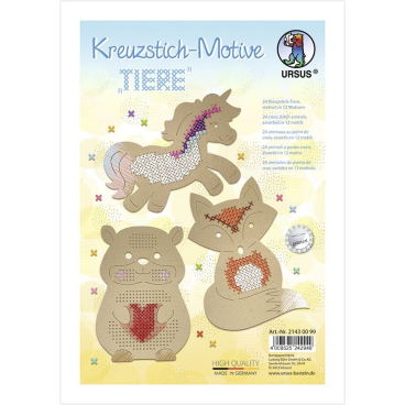 Kreuzstich-Bastelset Tiere VE=24 Blatt / 12 Motive Kreuzstich-Bastelset Tiere VE=24 Blatt / 12 Motive - Bild-Darstellung des Produktes 1