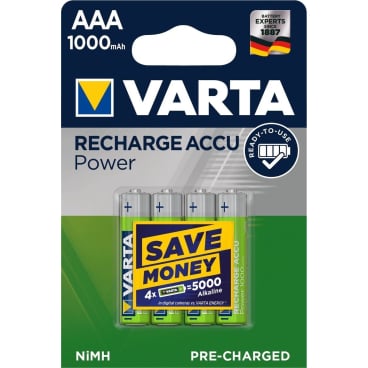 VARTA RECHARGE ACCU Power AAA 1000mAh Blister 4 VARTA RECHARGE ACCU Power AAA 1000mAh Blister 4 - Bild-Darstellung des Produktes 1