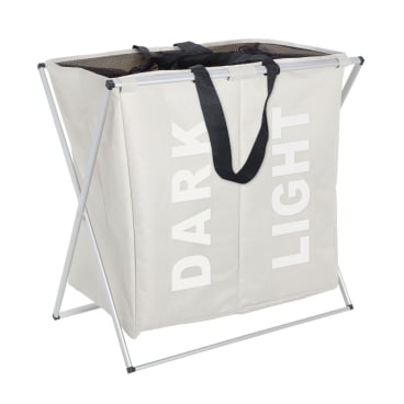 WENKO Wäschesammler, 2-Fach, je 60 Liter Farbe: beige - Bild-Darstellung des Produktes 1