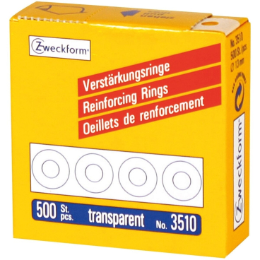 Lochverstärkungsringe transparent VE=500 Stück Lochverstärkungsringe transparent VE=500 Stück - Bild-Darstellung des Produktes 1